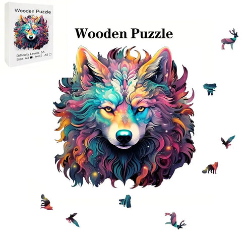 Creative Animal Wolf Wooden Puzzle