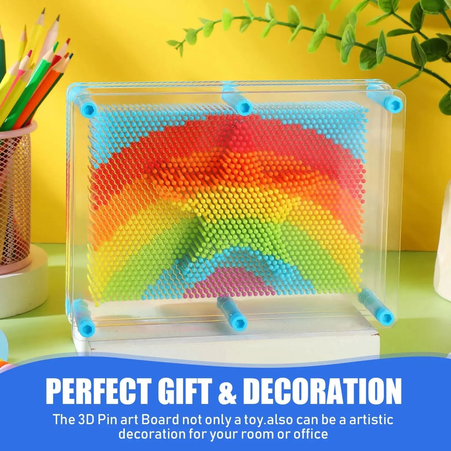 3D Pin Art Toy Rainbow Plastic Pin Art Board