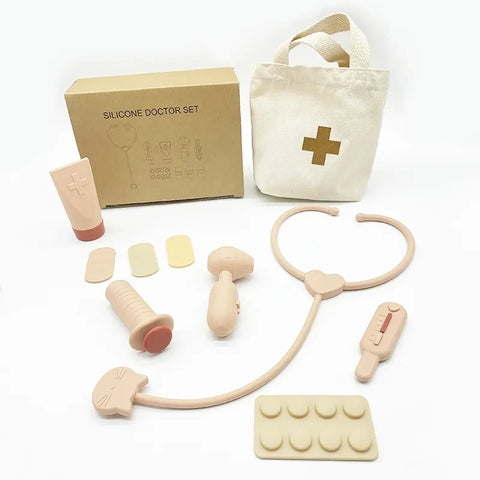 Food Grade Safety Doctor Toys Pretend Silicone Play Kit
