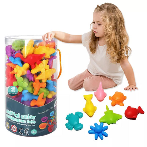 Montessori Toys Rainbow Animals Matching Game