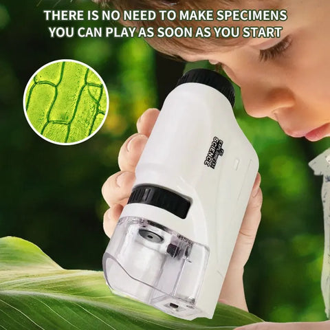 Mini Pocket Microscope Kit 60 To120x With LED Light