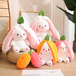 20-45cm Strawberry Rabbit In Carrot Bag Plush Toys