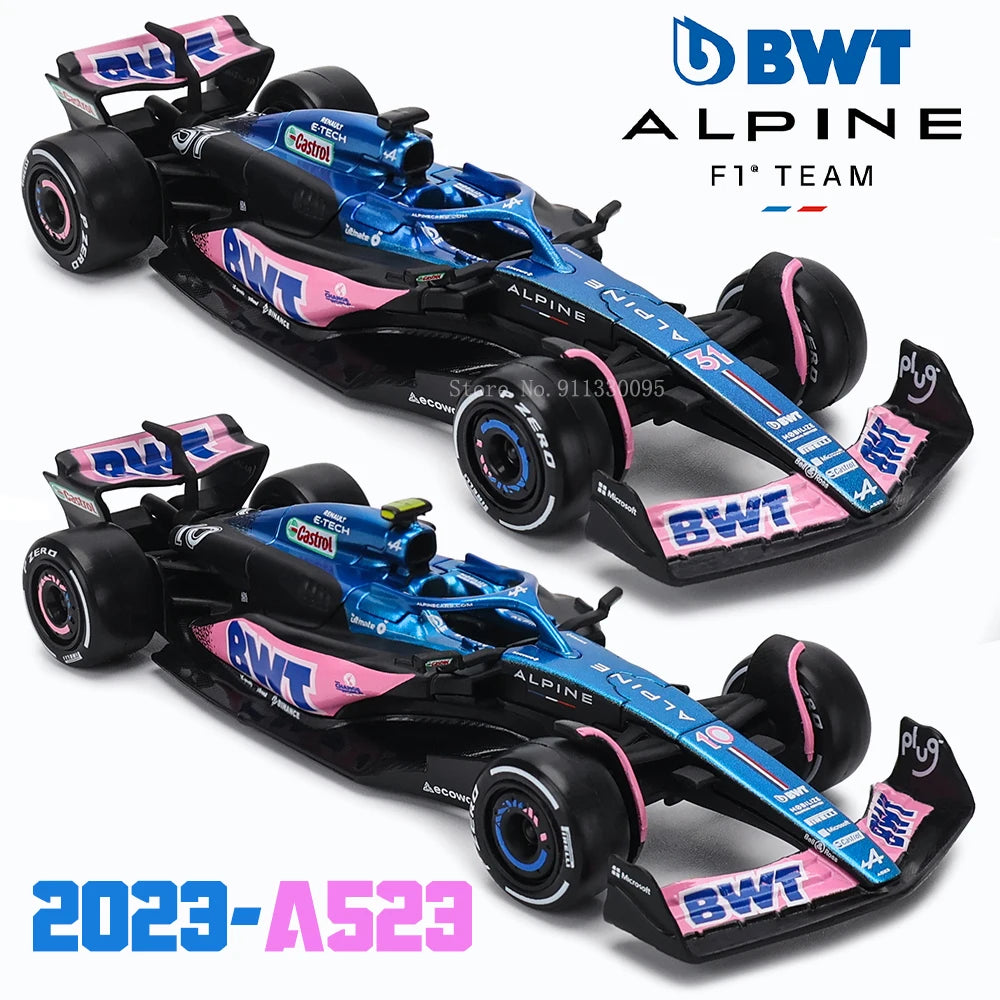 Bburago 1:43 Alpine F1 Team A523 2023 #10 Pierre Gasly #31 Esteban Ocon Alloy Car Die Cast