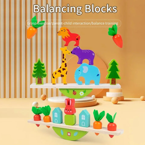 Animal Balance Puzzles Blocks Wooden Toys