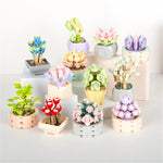 Flower Building Blocks Toys Succulent Potted DIY Plants
