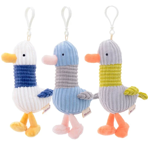 Stuffed Toy Stripe Duck Keychain
