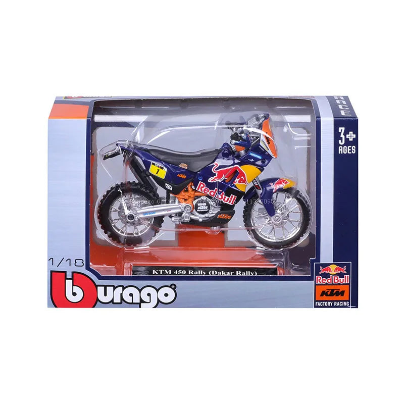 Bburago 1:18 KTM450 Rally Alloy Motorcycle Model