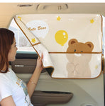 Bunny Bear Car Sunshade Cover with Pockets 50*70cm