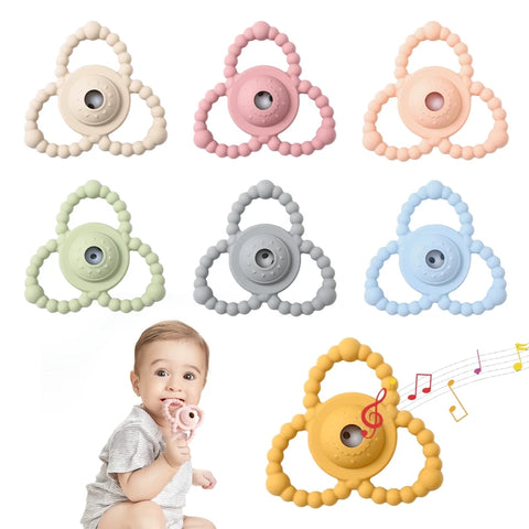 BPA Free Food Grade Silicone Music Rattle Toy