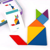 Children's Wooden Colorful Tangram Jigsaw Puzzle