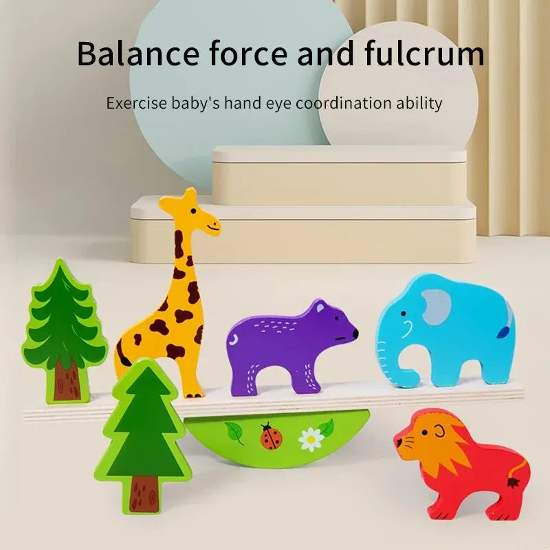 Animal Balance Puzzles Blocks Wooden Toys