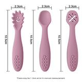3PCS Cute Baby Learning Spoons Utensils Set