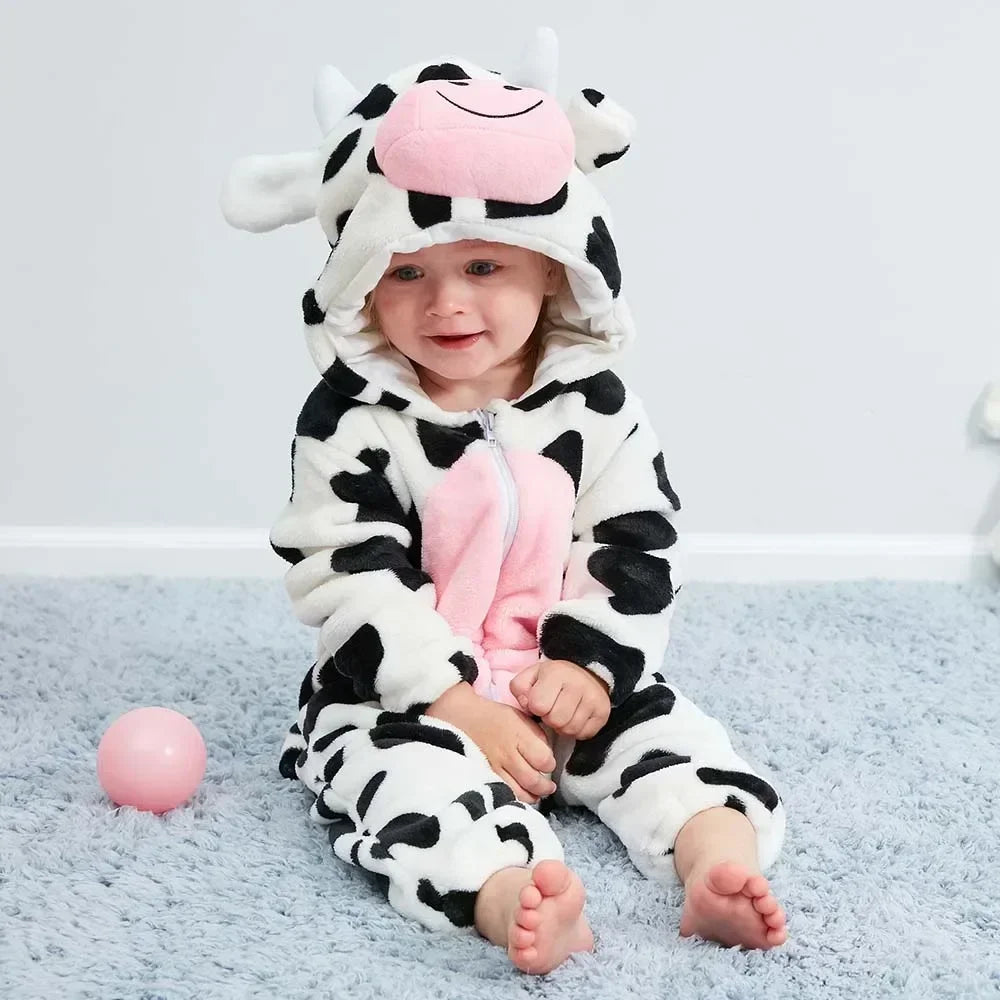 Baby Onesie Animal Costume Winter Flannel Jumpsuit V1