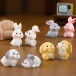 4/5/6/8 Pieces Miniature Rabbit Figurines