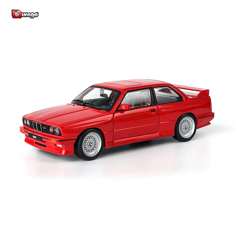 Bburago 1:24 White BMW M3 (E30) 1988 Alloy Model Car Luxury Vehicle Diecast