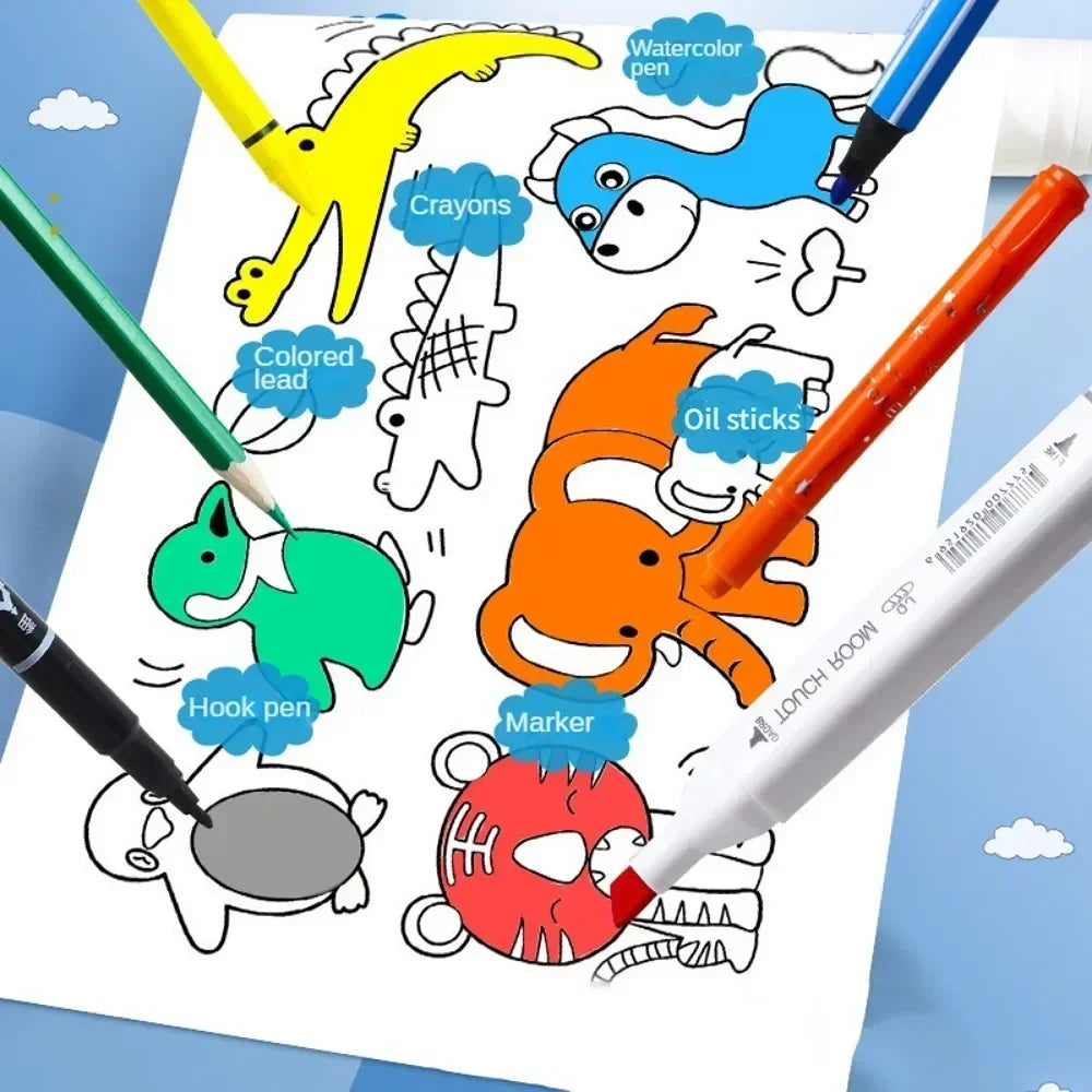 Children's Coloring Roll Sticky Paper Graffiti Scroll