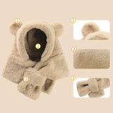 Winter Baby Hat Scarf One-Piece Faux Fur