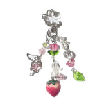 Cute strawberry bow keychain