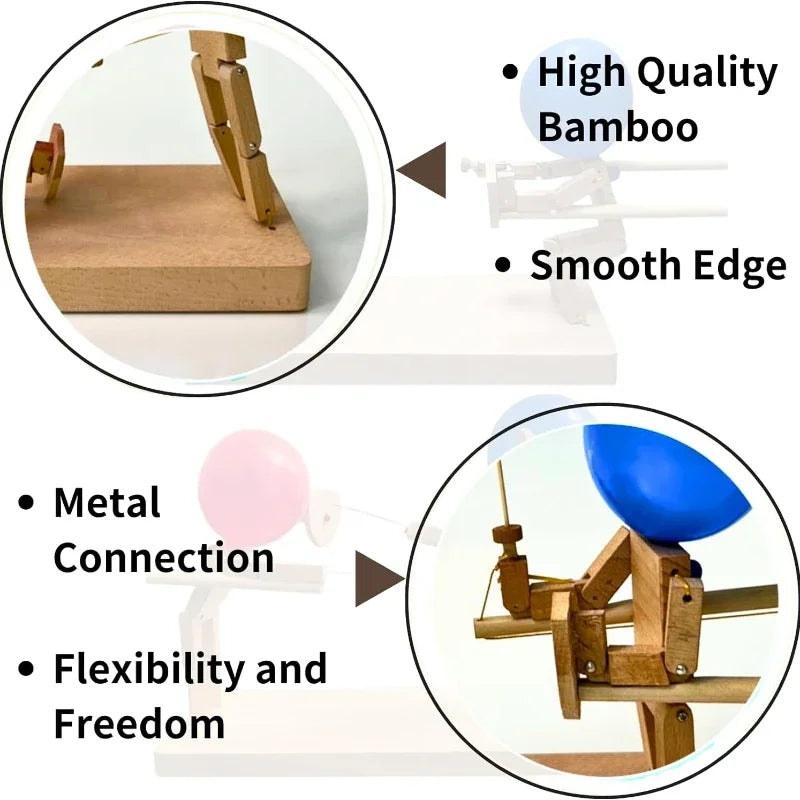 Balloon Bamboo Wooden Robot Battle Game