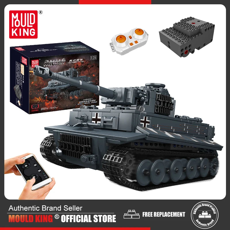 MOULD KING 20014 Remote Control Tank Building Blocks Military Battle Tank