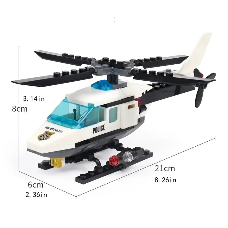 警察ヘリコプター ビルディングブロック 102個