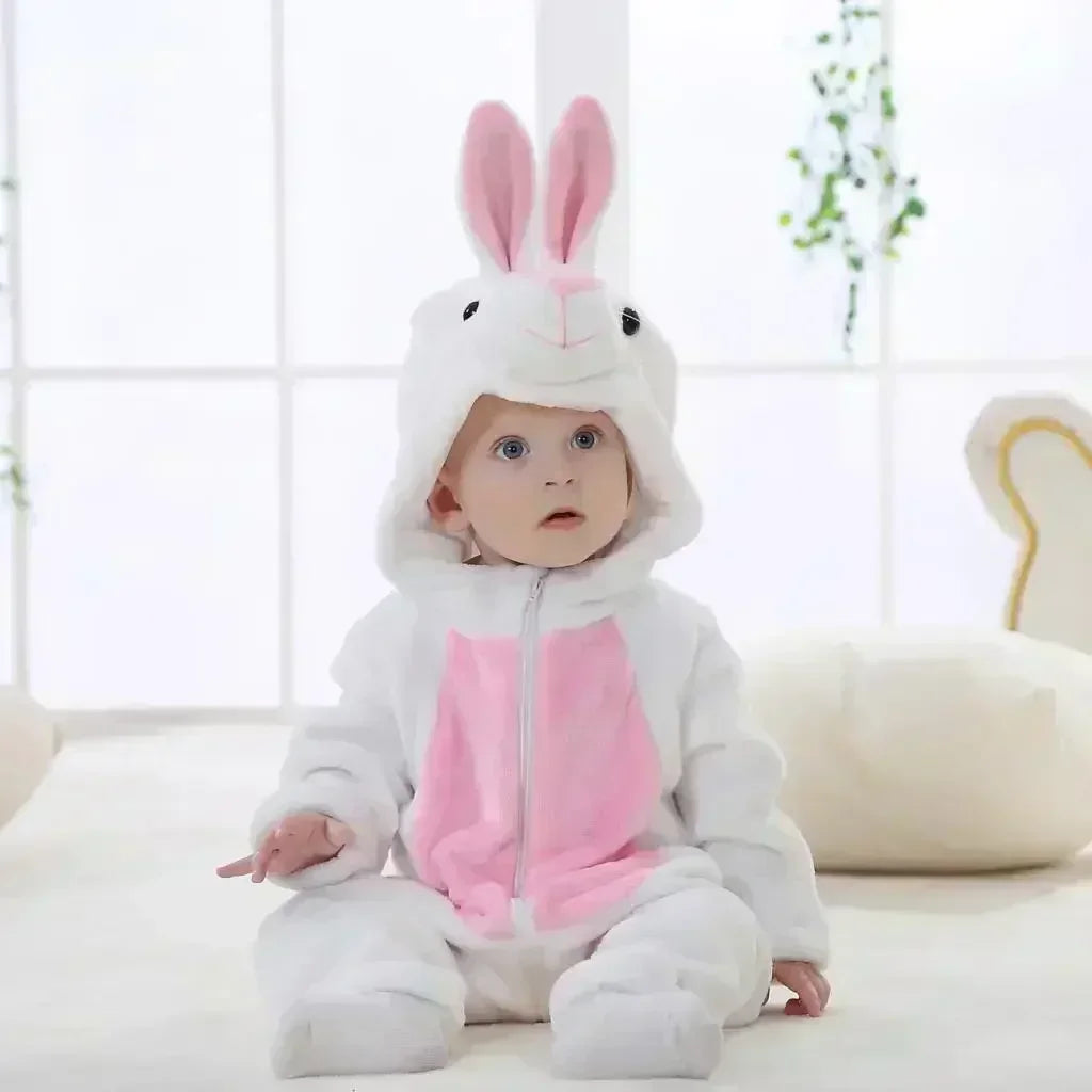 Baby Onesie Animal Costume Winter Flannel Jumpsuit V2