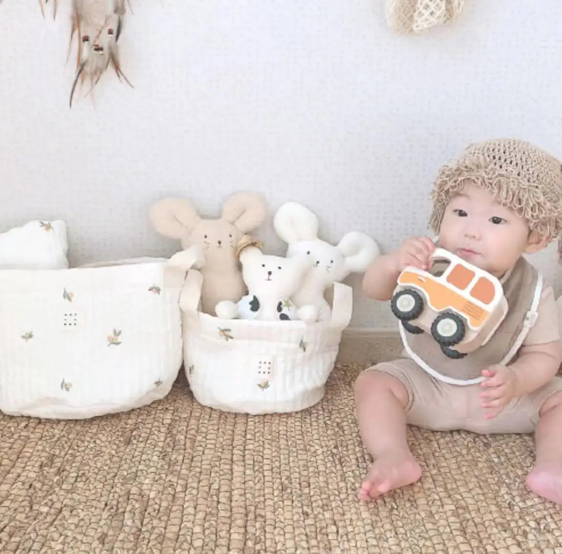 Cute Bear Embroidery Diaper Organizer