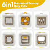 Montessori Activity Sensory Cube Baby Toys 6 in 1