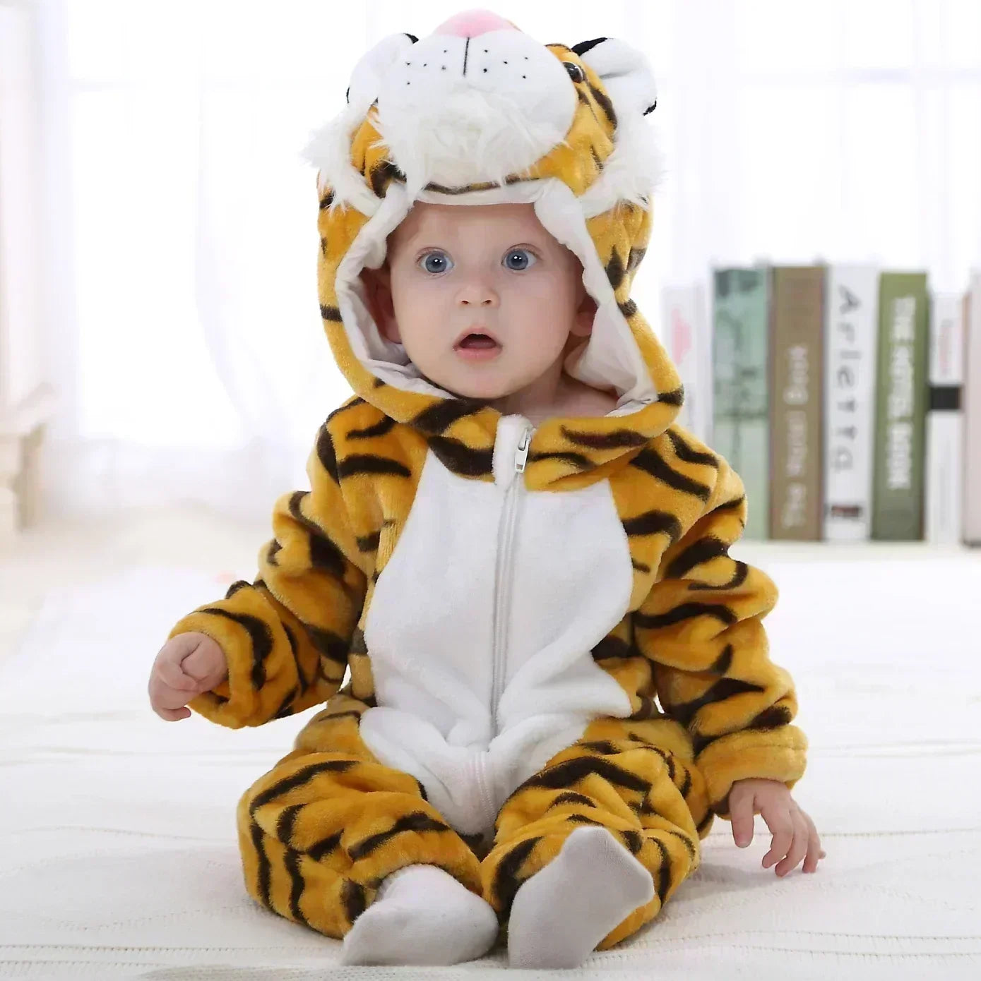 Baby Onesie Animal Costume Winter Flannel Jumpsuit V1