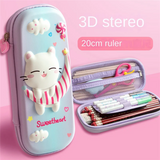 3D Kitty Pencil Case Cute Stationery Box EVA