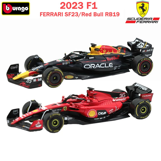 Bburago 1:43 2023 F1 FERRARI SF23 Formula 1 Red Bull RB19 Racing Alloy Diecast