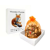 Fox Warm Family Wooden Puzzle