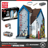 Mould King 16022 Streetview Building Block The MOC Modern Library with Led Parts