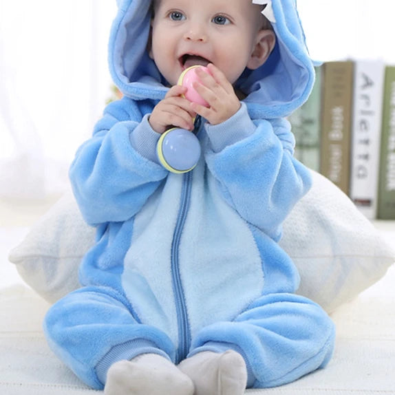 Baby Onesie Animal Costume Winter Flannel Jumpsuit V1