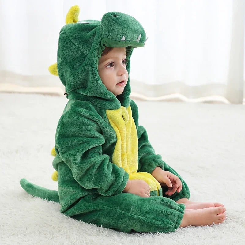 Baby Onesie Animal Costume Winter Flannel Jumpsuit V1