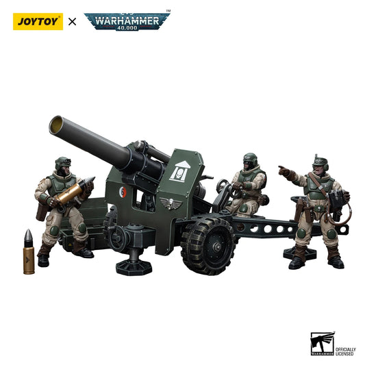 JOYTOY Warhammer 40k 1/18 Action Figures Anime Astra Militarum Ordnance Team with Bombast Field Gun Mobile Soldier Model Toys