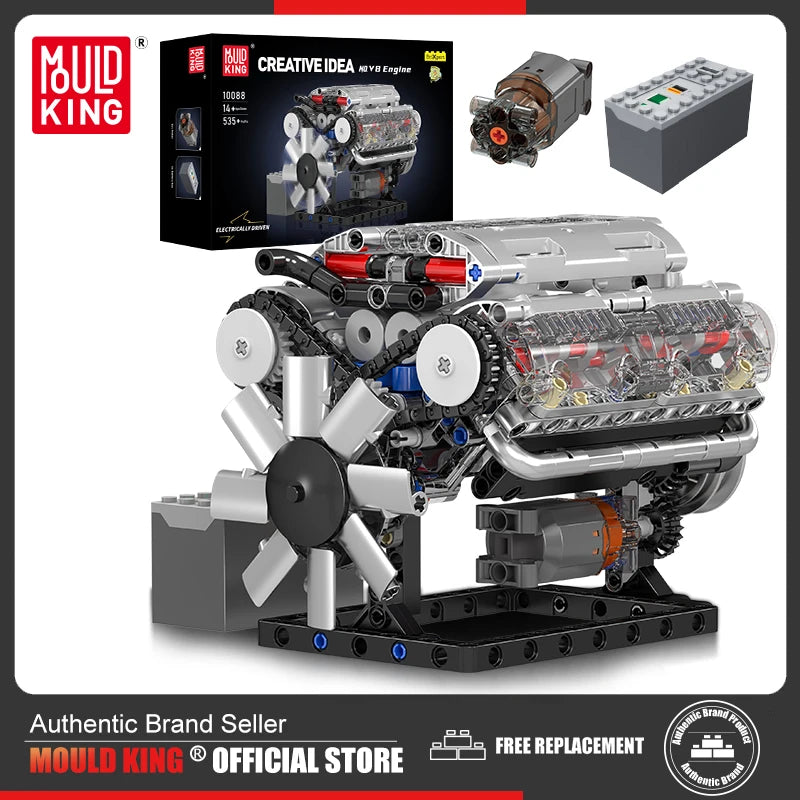 Mould King 10088 Motorized V8 Engine Model