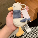 Stuffed Toy Stripe Duck Keychain