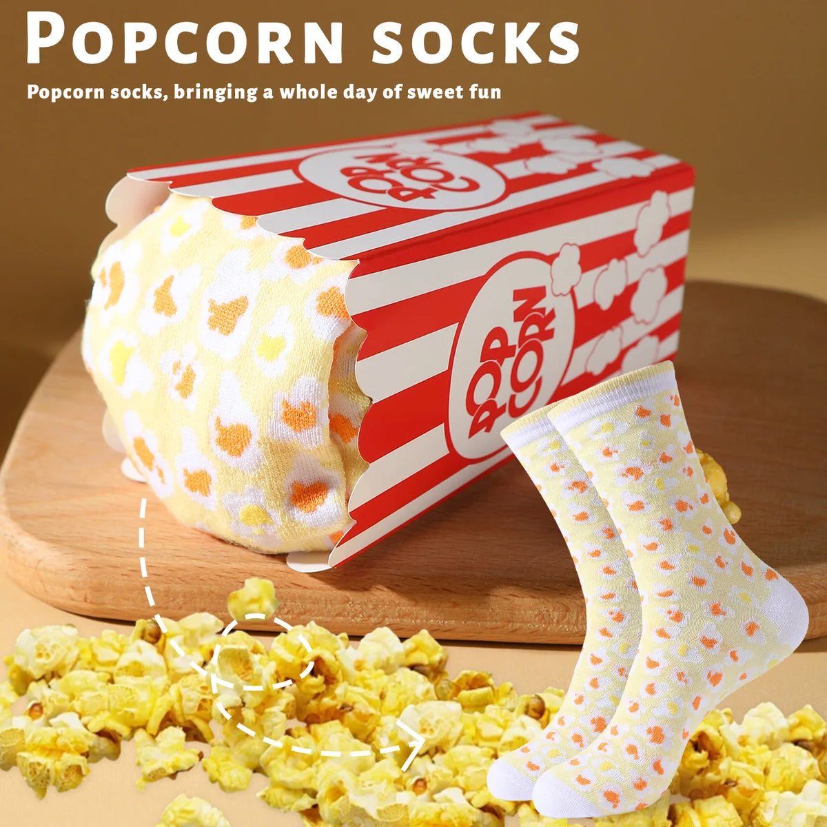 Pop Corn Mid-Calf Socks 1 Pair