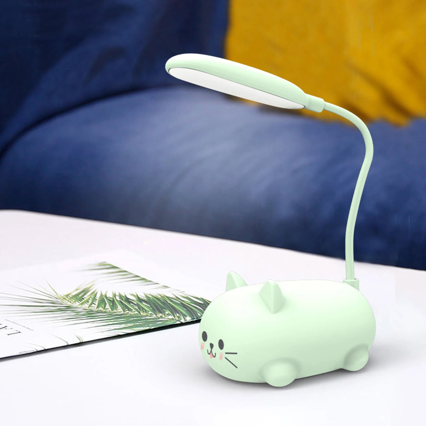 LED Desk Lamp for Kids Bedroom Cute Cat Lamp USB Rechargeable