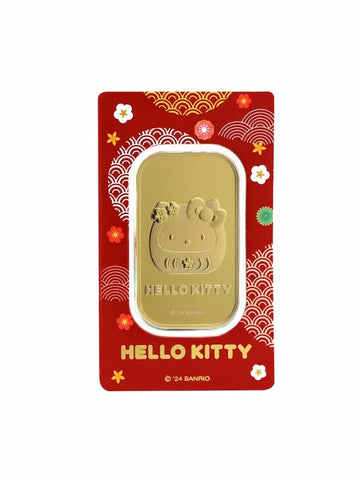 Koleksi Sanrio Hello Kitty Daruma Ingot Lapis Emas 24K