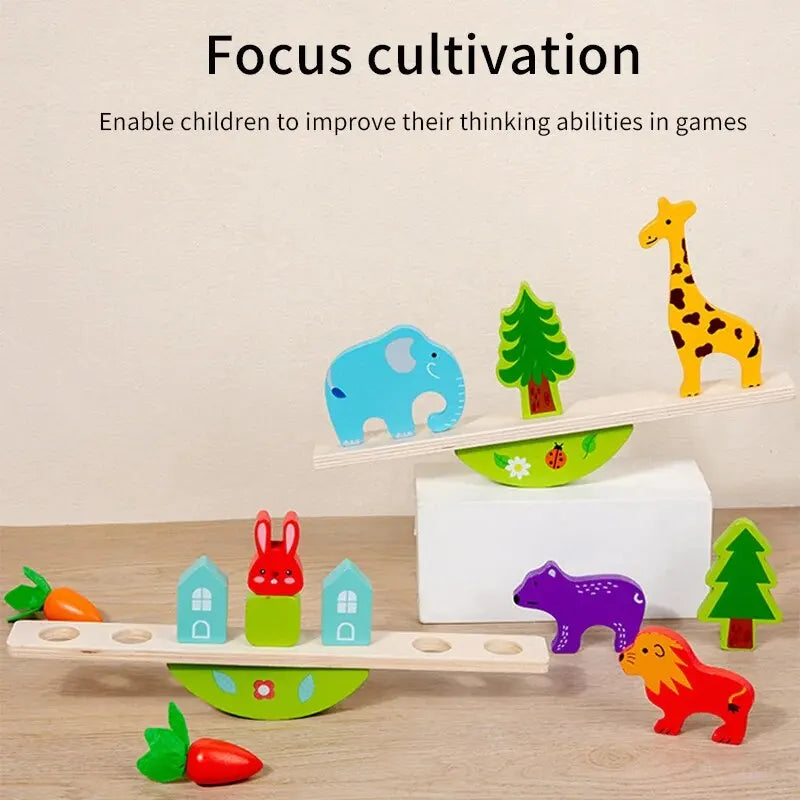 Animal Balance Puzzles Blocks Wooden Toys