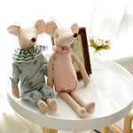 Little Cotton Bowknot Mouse Doll Pink and Green