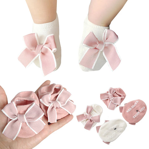 Cute Bowknot Baby Socks Soft Cotton Newborn