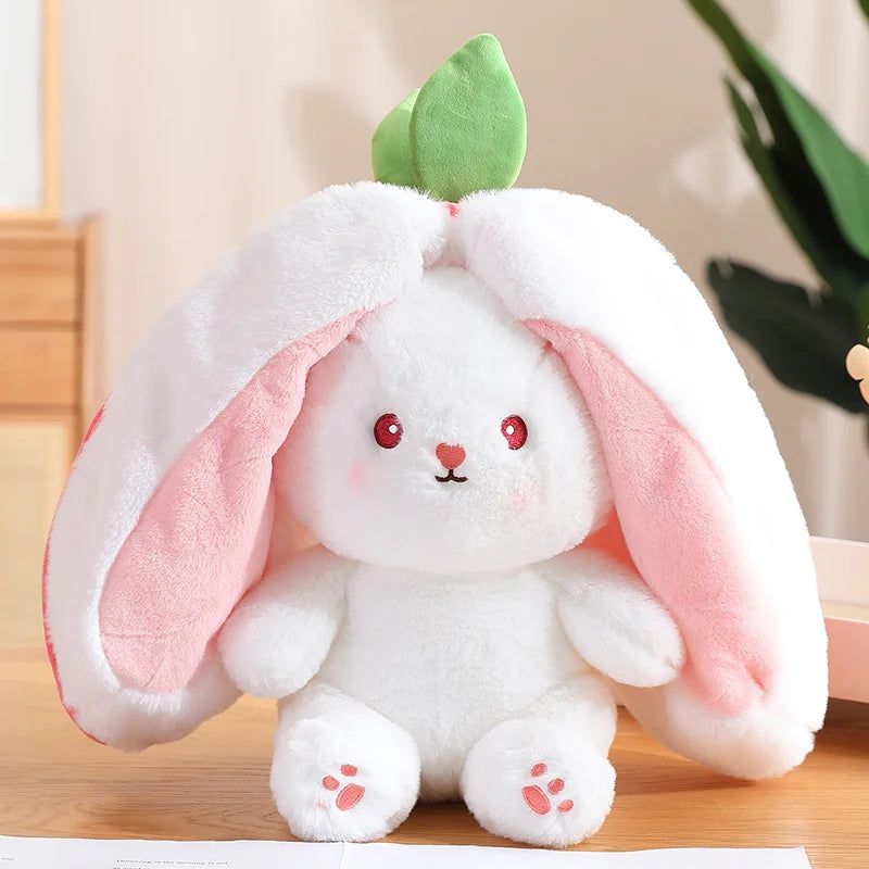 20-45cm Strawberry Rabbit In Carrot Bag Plush Toys