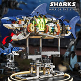 Shark Building Blocks Set with Display Stand and Lights