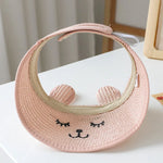 Bunny Baby Hat Summer Straw Folding Visor
