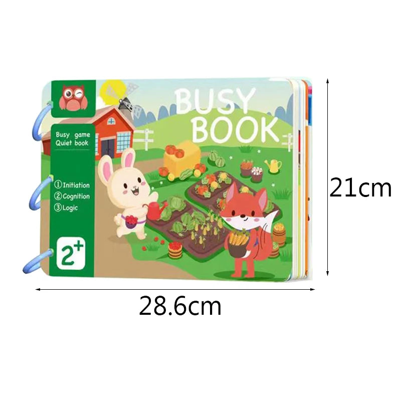 Kids Learning Book Montessori Animals Numbers Matching Puzzles