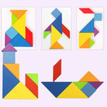 Children's Wooden Colorful Tangram Jigsaw Puzzle