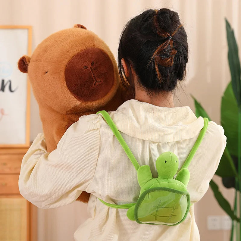 Fluffy Capybara Plush Turtle Bag